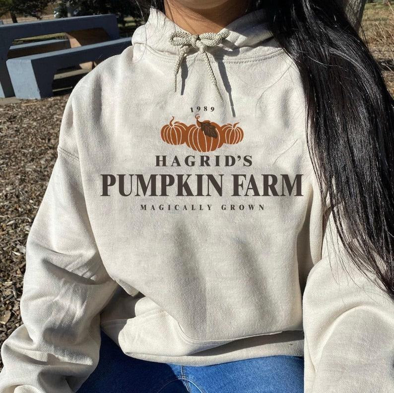 Pumpkin Patch Hoodie, Hagrid's Pumpkin Farm Hoodie, Fall pumpkin crewneck T-Shirts, Sweatshirt | RetroVerseTees.com