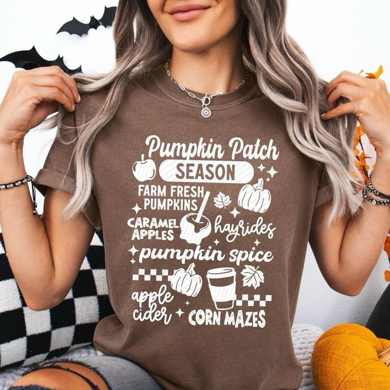 Pumpkin Patch Season - Screen Print Transfer T-Shirts, Hoodie, Sweatshirt | RetroVerseTees.com