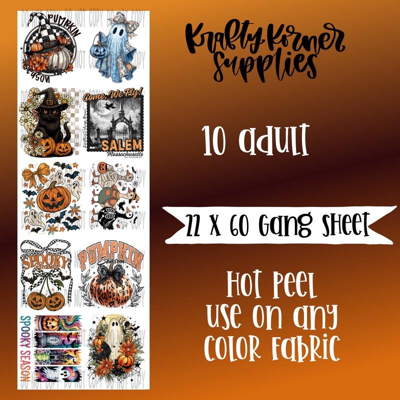 Pumpkin Season DTF Transfer Gang Sheet, 22 x 60 T-Shirts, Hoodie, Sweatshirt | RetroVerseTees.com
