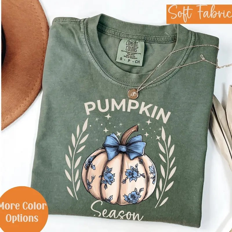 Pumpkin Season Shirt, Cute Fall Shirts, Thanksgiving Gift, Halloween Shirt For Women, Fall Gifts Autumn Shirt, Cute...