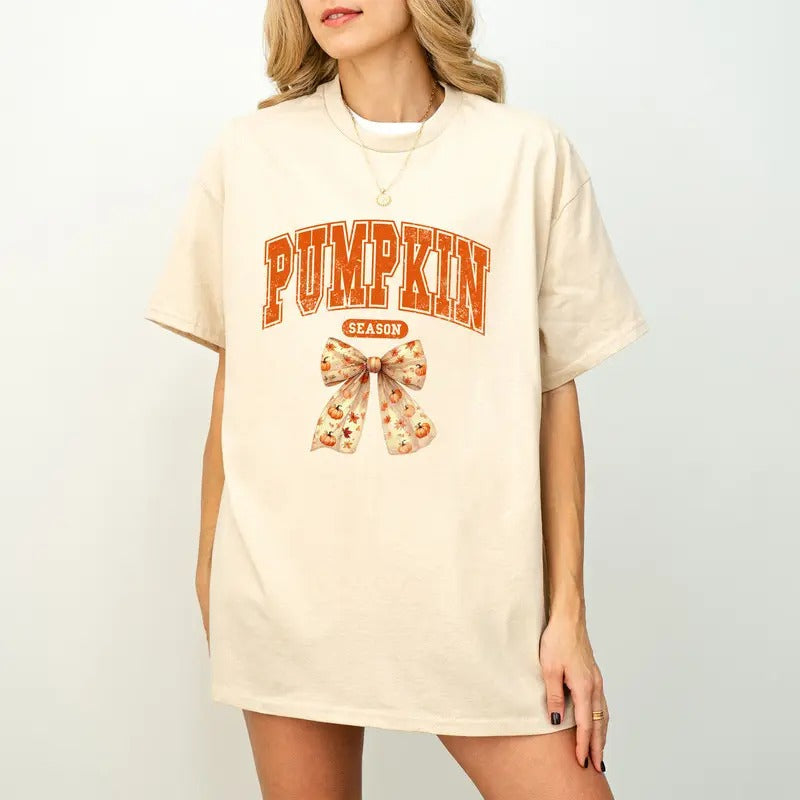Pumpkin Season Shirt, Cute Fall Sweatshirt, Thanksgiving Shirt, Autumn Shirt, Spooky Season Shirt, Pumpkin Coquette Shirt...
