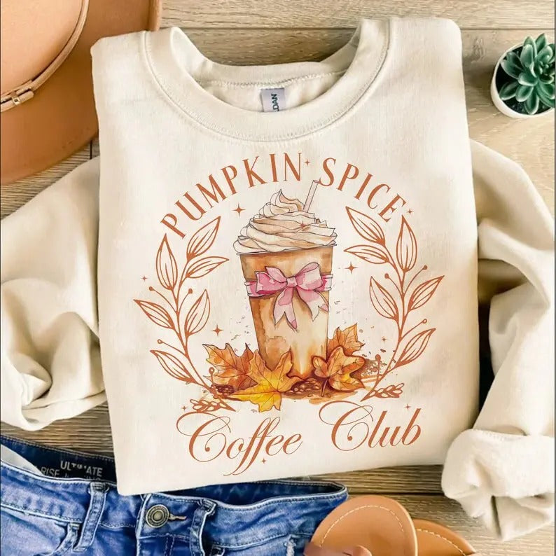 Pumpkin Spice Club Graphic Pullover T-Shirts, Hoodie, Sweatshirt | RetroVerseTees.com