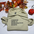 Pumpkin spice and reproductive rights embroidered hoodie T-Shirts, Sweatshirt | RetroVerseTees.com