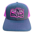 Punk Girl Leather Patch Structured Trucker Hat,  Mesh Back, Mid Profile Baseball Cap, Pre-curved Bill, Snap Back,...