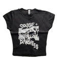 Punk Y2K Baby Tee Short Sleeve Top Gothic Street T-shirt Women's Star Rock singer Print T-shirt Women's Summer Top Emo...