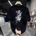 Pure Cotton Short Sleeve T-Shirt Summer Trendy Loose Fit Versatile Crew Neck Half Sleeve Fashionable Tee Shirt Hoodie,...