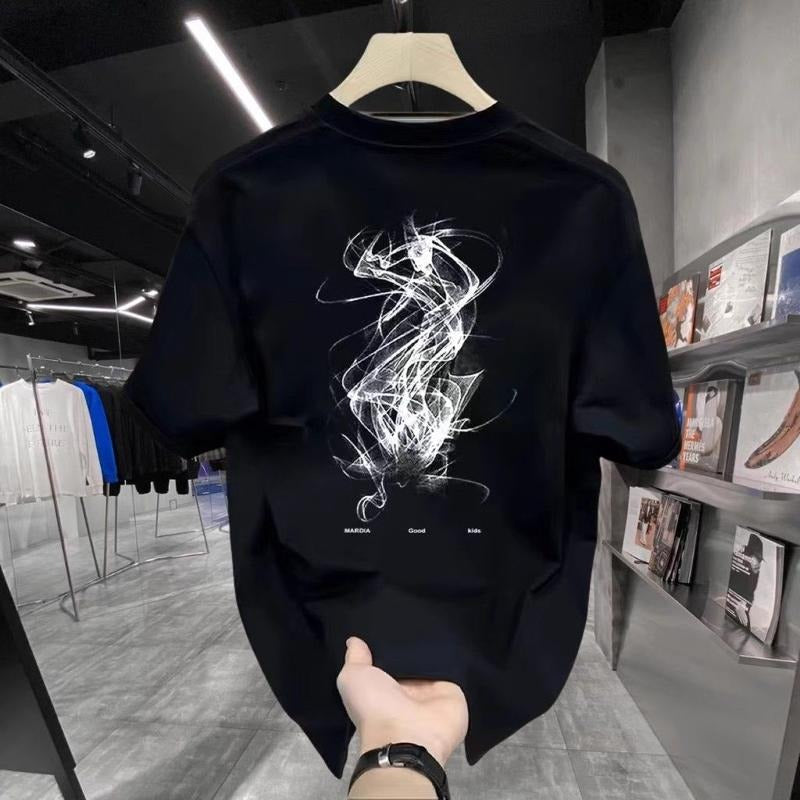 Pure Cotton Short Sleeve T-Shirt Summer Trendy Loose Fit Versatile Crew Neck Half Sleeve Fashionable Tee Shirt Hoodie,...