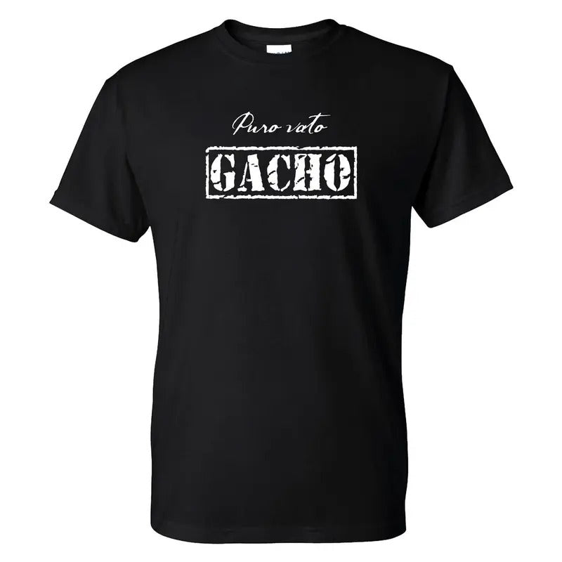 Puro Vato GACHO T-Shirt - Casual Classic Cotton Crewneck Tee with Graphic Design Hoodie, Sweatshirt | RetroVerseTees.com