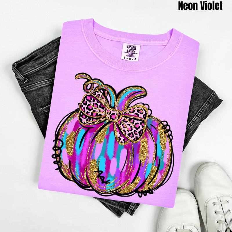 Purple & Blue Painted Pumpkin Comfort Colors T-Shirt 'NLB' Hoodie, Sweatshirt | RetroVerseTees.com