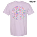 Purple Blossoms Monogram Comfort Colors T-Shirt 'NLB' Hoodie, Sweatshirt | RetroVerseTees.com