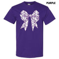Purple Floral Bow Gildan Short Sleeve T-Shirt 'NLB' Hoodie, Sweatshirt | RetroVerseTees.com