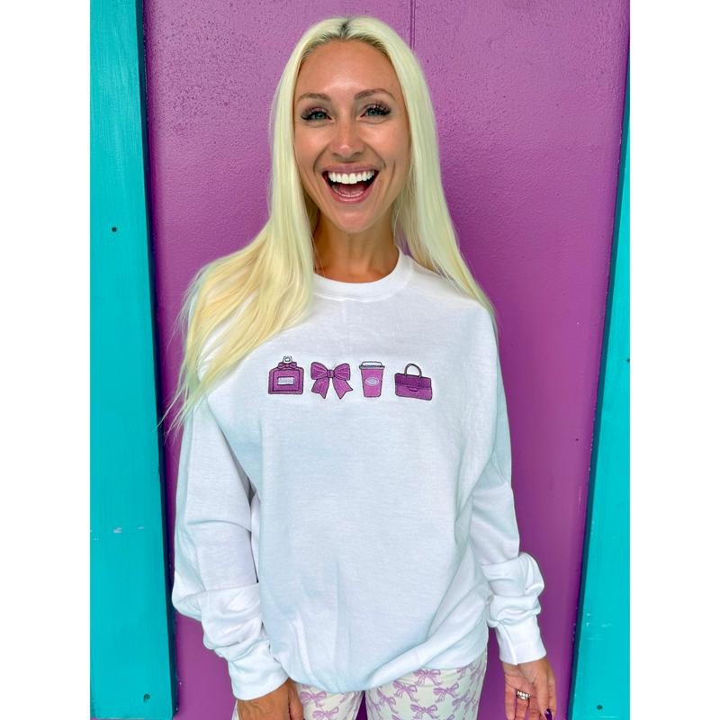 Purple Princess Embroidered Sweatshirt T-Shirts, Hoodie | RetroVerseTees.com