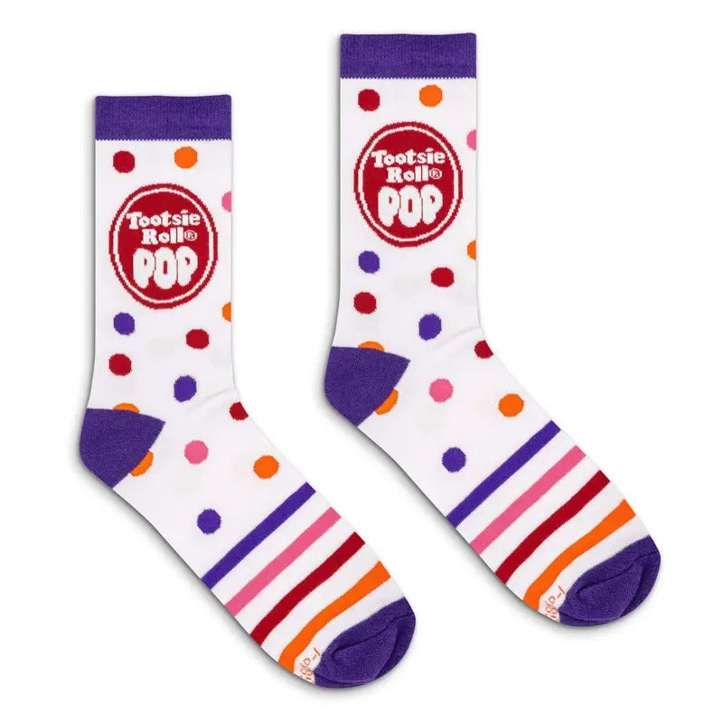 Tootsie Roll Pop Colorful Candy Logo Crew Socks - White/Purple T-Shirts, Hoodie, Sweatshirt | RetroVerseTees.com