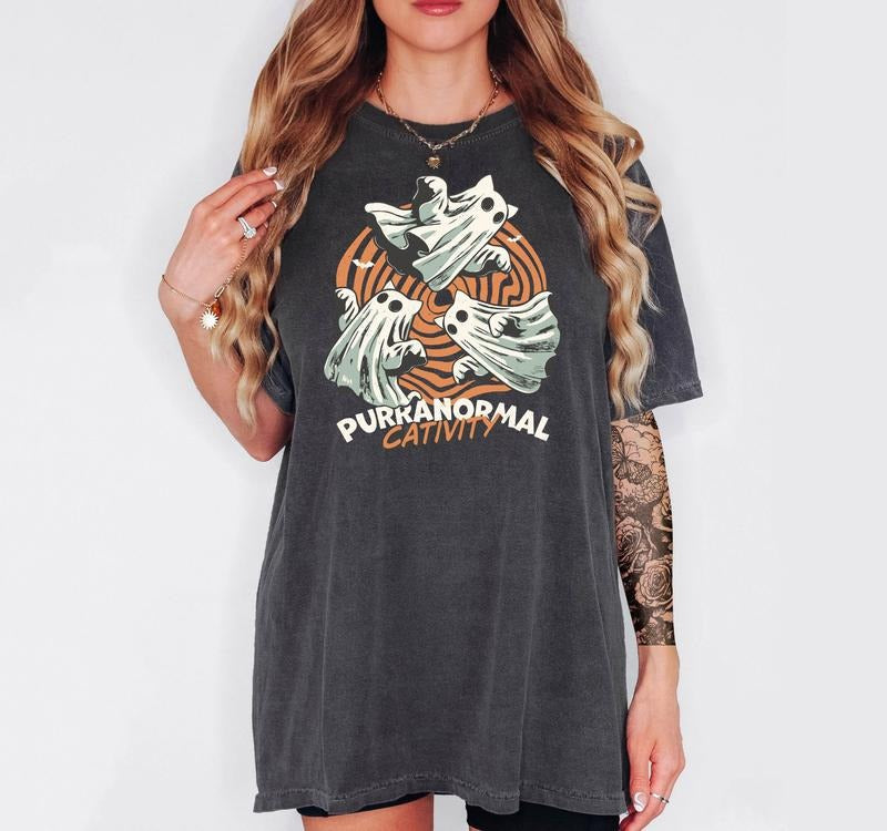 Purranormal Cativity- T-Shirt, Unisex T-Shirt, Funny Tee, Comfortable Shirt Hoodie, Sweatshirt | RetroVerseTees.com