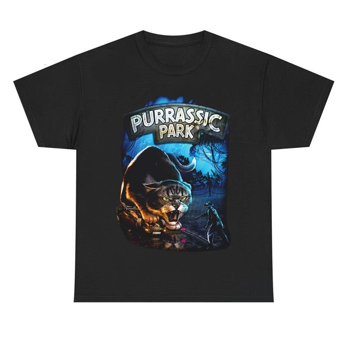 Purrasic Park (Jurrasic Park) Funny Cat Meme Unisex T-shirt Hoodie, Sweatshirt | RetroVerseTees.com