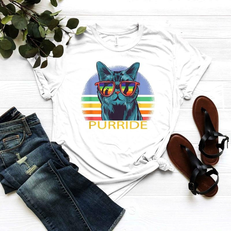 Purride Cat T Shirt Hoodie Sweater- LGBT Proud Clothing - Pet Lover Gift - LGBTq Flag T-shirt - Black History Month Tee