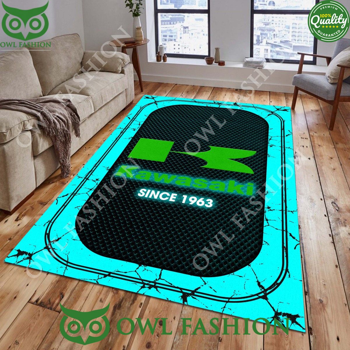 Kawasaki Since 1963 Car Brand Rug Carpet Stone Marble