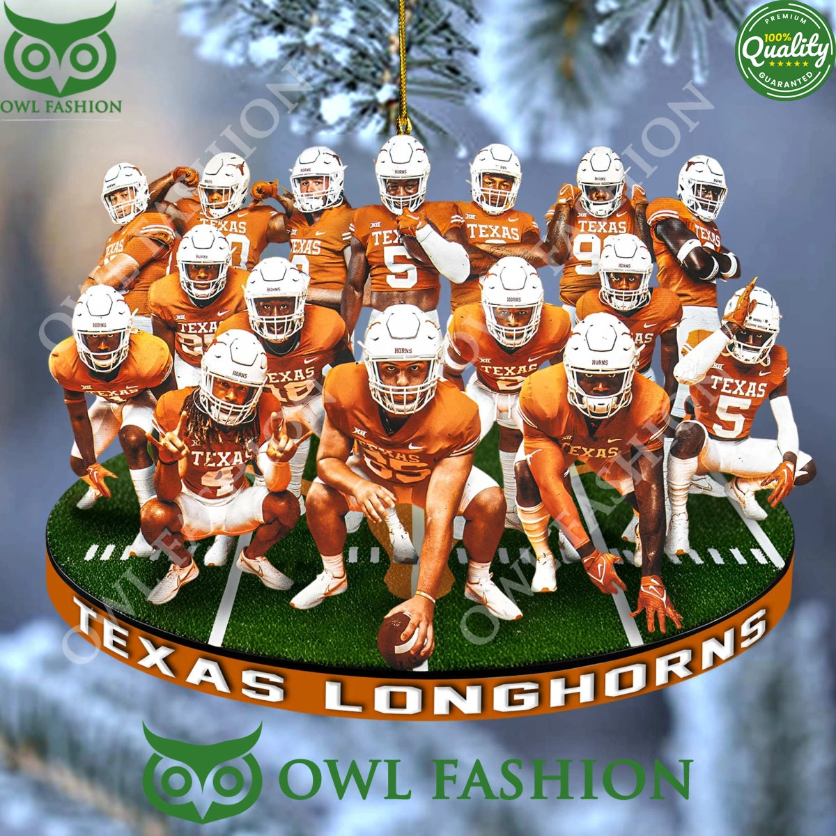 Texas Longhorns players football go go plastic ornament