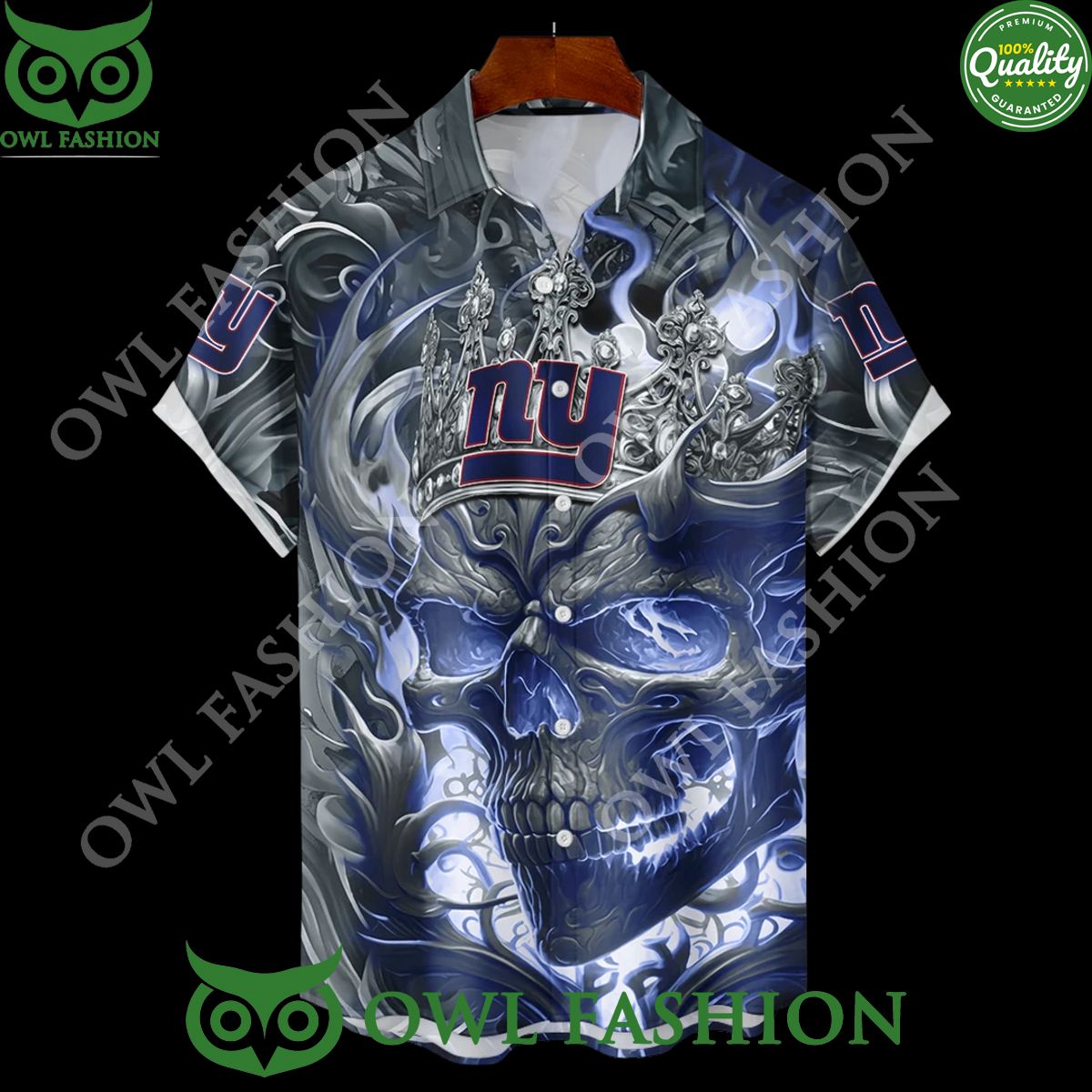 New York Giants Custom Name Number Big Blue Skull Crown Special Hoodie shirt