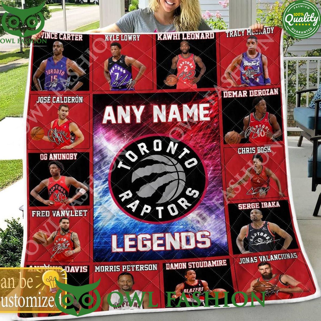 Toronto Raptors Legends Team Personalized Quilt Fleece Blanket
