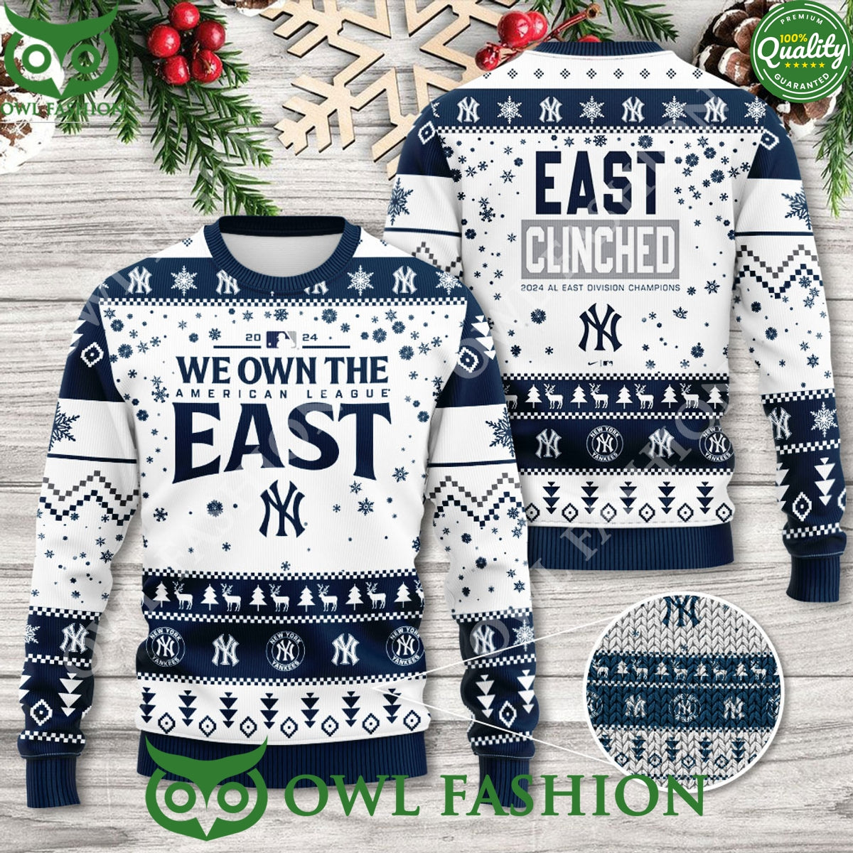 New York Yankees We Own The American League East 3D Ugly Sweater