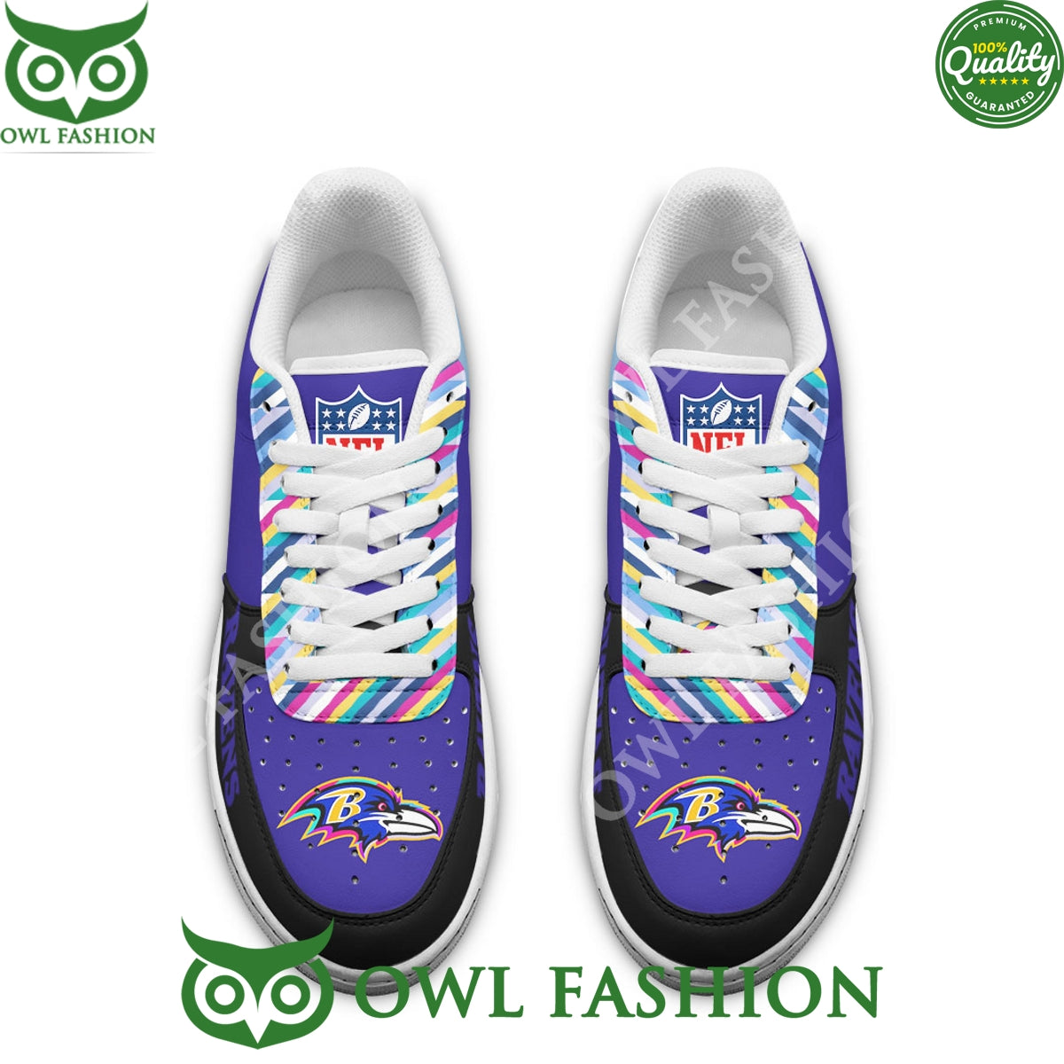 Baltimore Ravens Crucial Catch Intercept Cancer Air Force 1 Sneaker