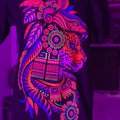 Quetzalcóatl con jaguar T-shirt Black Cotton Hoodie, Sweatshirt | RetroVerseTees.com