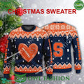 Ball Heart Pattern Syracuse Orange NCAA Xmas Ugly Football Sweater
