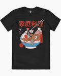 RAMEN AND MINI CATS T-SHIRT, Men Summer Fashion Cotton, Cotton Menswear, S to 3XL Soft Top Hoodie, Sweatshirt