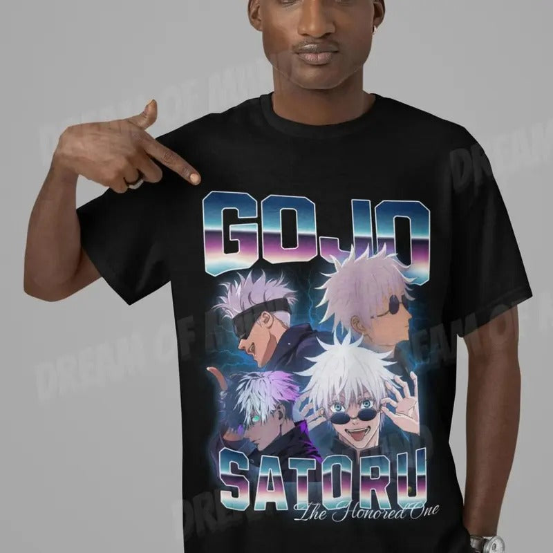 RETRO Satoru Gojo Tshirt Vintage, Satoru Gojo Shirt, Gojo T-Shirt Fan, Satoru Gojo Graphic, Anime Otaku bootleg tees,...
