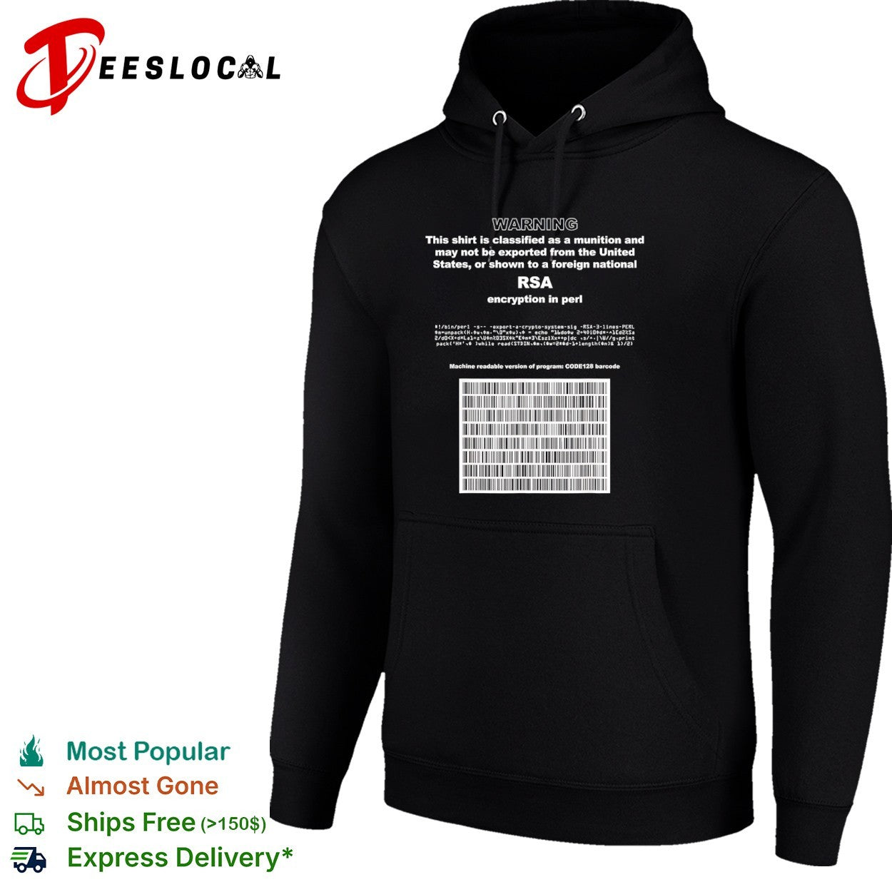 RSA encryption in Perl warning this shirt is classified as a munition barcode shirt