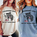 Raccoon Shirt, Strawberry Jams But My Glock Dont, Funny Raccoon Shirt, Funny Meme T-Shirt, Unisex Classic Cotton Tee with...
