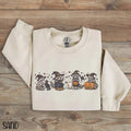 Raccoon Sweatshirt for Halloween, Retro Raccoon Crewneck, Cute Spooky Season Pullover, Tropical Style, Casual Long...