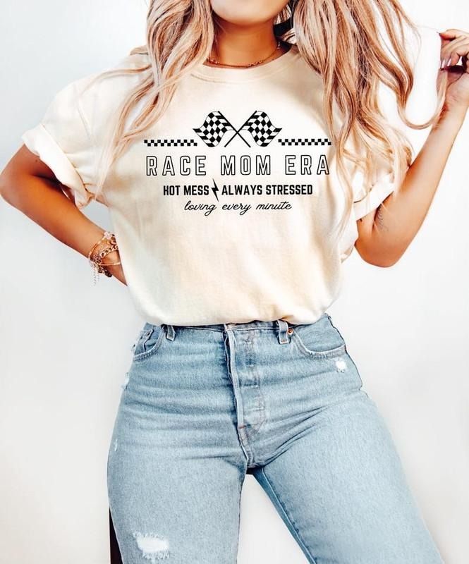 Race Mom Era Shirt, Racing Day Shirt, Hot Mess Always Stressed, Racing Season Shirt, Mom Racing Gift, Checkered Race...