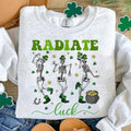 Radiate Luck Skeleton Radiology St Patrick's Day Shirt, Rad Tech Shirt Best Price Hoodie, Sweatshirt | RetroVerseTees.com