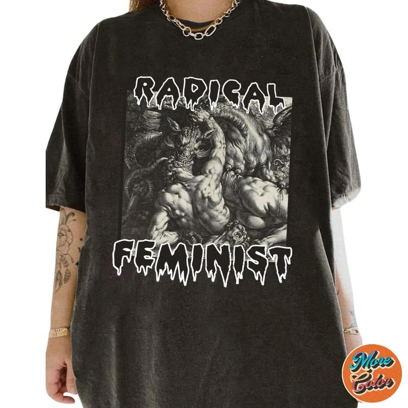 Radical Feminist Shirts, Cotton Unisex T-Shirt, Crew Neck, Size S- 3XL, Menswear Top, Womenswear Top Underwear Streetwear...