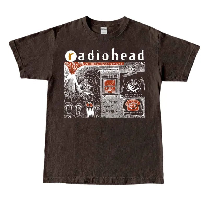 Radiohead Shirt, Radiohead Cotton T-shirt Unisex Short Sleeve Tops Gift for Fan Hoodie, Sweatshirt | RetroVerseTees.com
