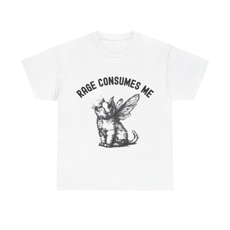Rage Consumes Me Funny Cat Shirt, Graphic Unisex Tee Hoodie, Sweatshirt | RetroVerseTees.com