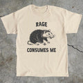 Rage Consumes Me Unisex Tee, Funny Meme Graphic T-Shirt, Weird Opossum T-Shirt, Humorous Animal Top, Cotton Tee for Men...