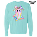 Rainbow Sparkle Ghost Long Sleeve Comfort Colors T-Shirt 'NLB' Hoodie, Sweatshirt | RetroVerseTees.com