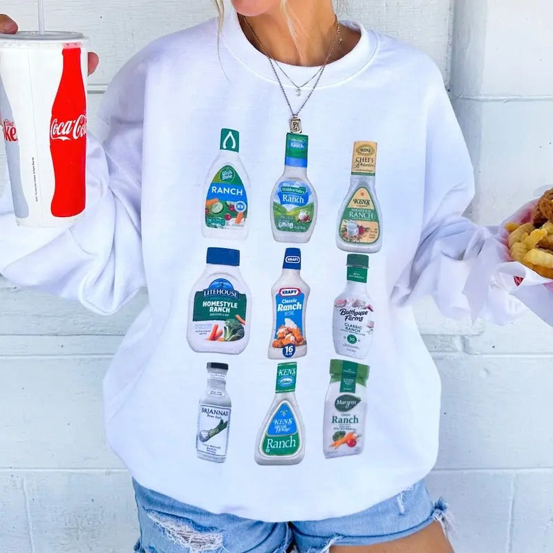 'Ranch Bottles' Pullover Sweatshirt T-Shirts, Hoodie | RetroVerseTees.com