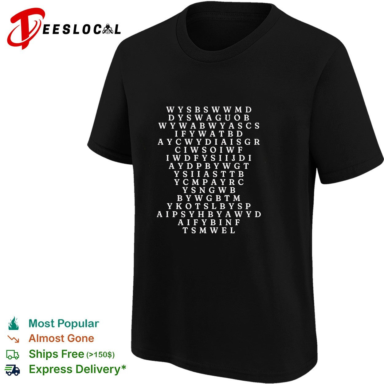 Random word search letter grid puzzle shirt