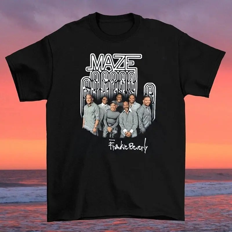 Rare Maze Featuring Frankie Beverly Unisex Cotton Shirt Cotton Black T-Shirt Unisex Full Size Hoodie, Sweatshirt