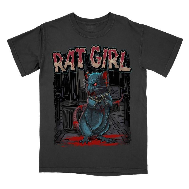 Rat Girl Comfort Colors Graphic Tee, Tshirt, Spooky Tee Womenswear Streetwear Hoodie, Sweatshirt | RetroVerseTees.com