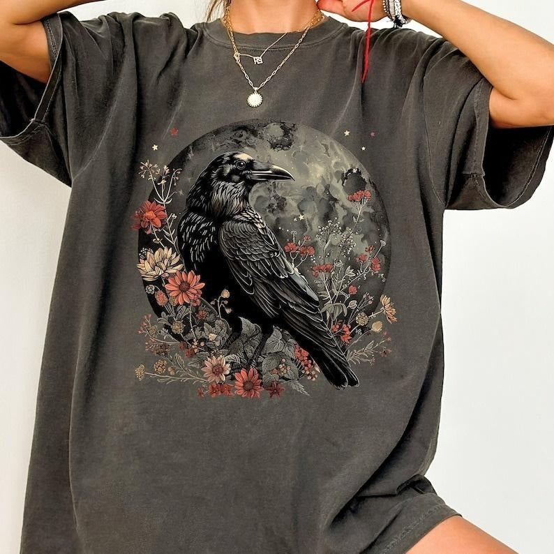 Raven Shirt, Edgar Allan Poe Shirt Dark Academia Shirt Literary Shirt Crow Shirt, Nevermore Shirt Hoodie, Sweatshirt