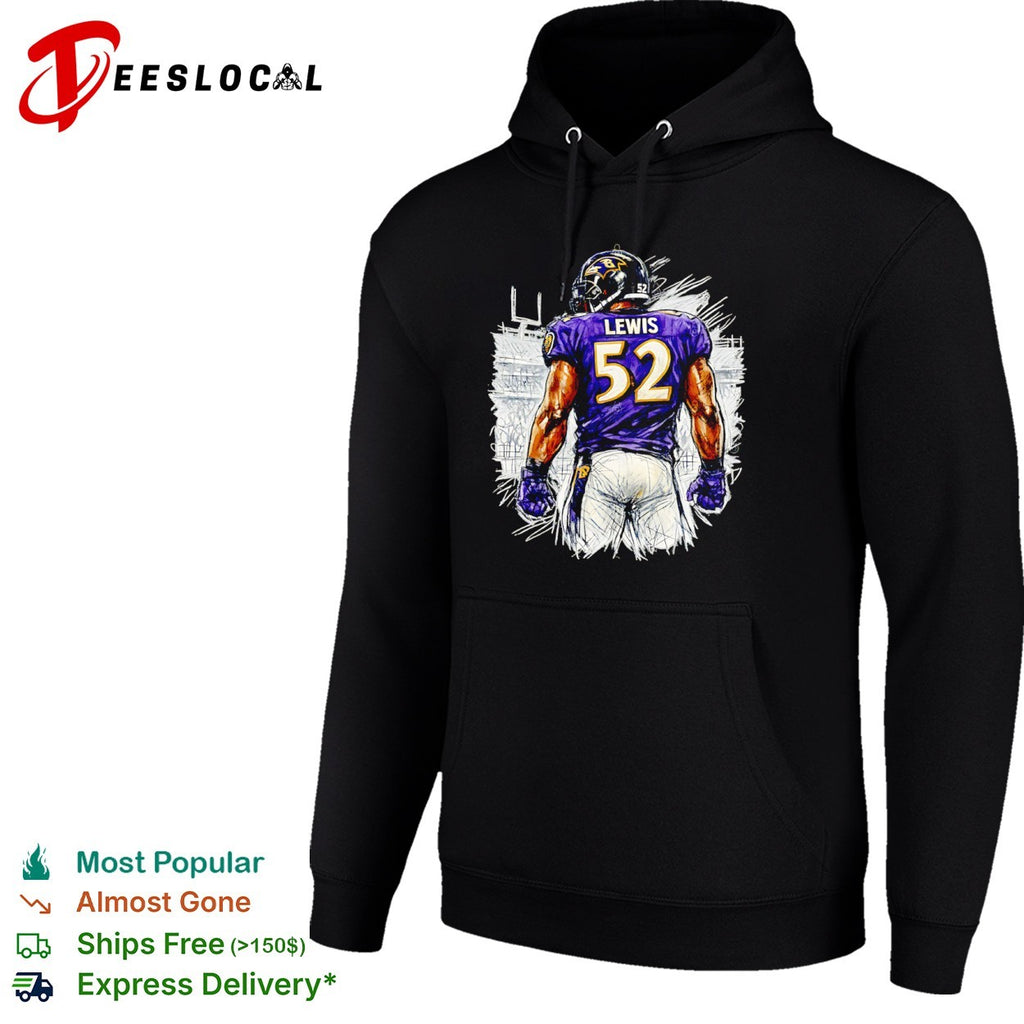 Ray Lewis Baltimore Ravens 52 Sketch Portrait shirt