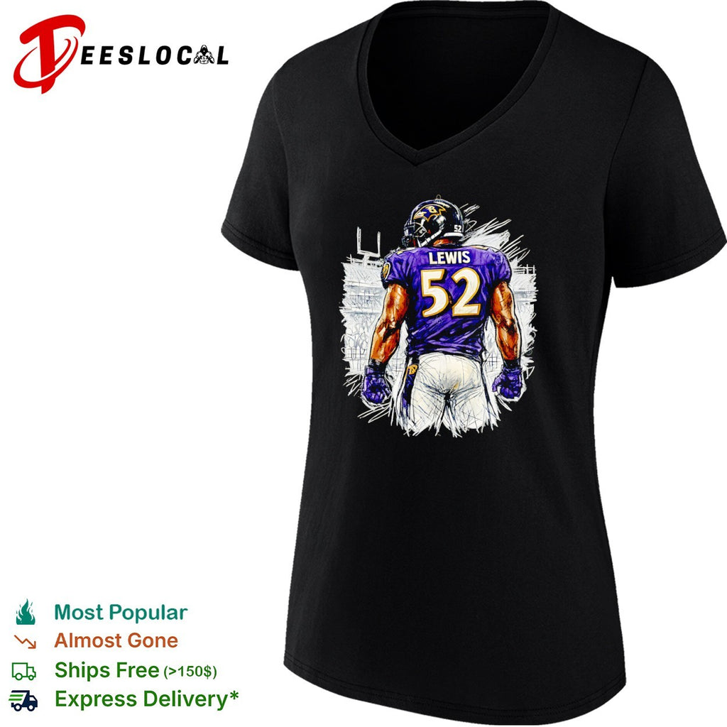 Ray Lewis Baltimore Ravens 52 Sketch Portrait shirt