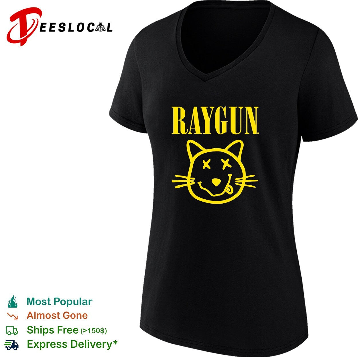 Raygun smiley cat logo shirt