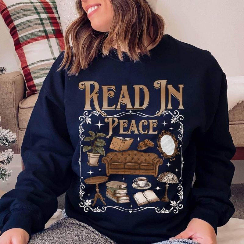 Read in Peace Sweatshirt, Spicy Books, Dark Romance, Fantasy Hoodie, Gift for Book Lover, Bookish Sweatshirt, Bookworm,...