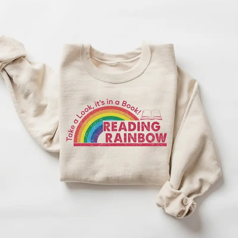 Reading Rainbow Shirt, Teacher Appreciation Gift, School Shirt, Book Lover Gift, Teacher Shirt R5YMF Hoodie, Sweatshirt
